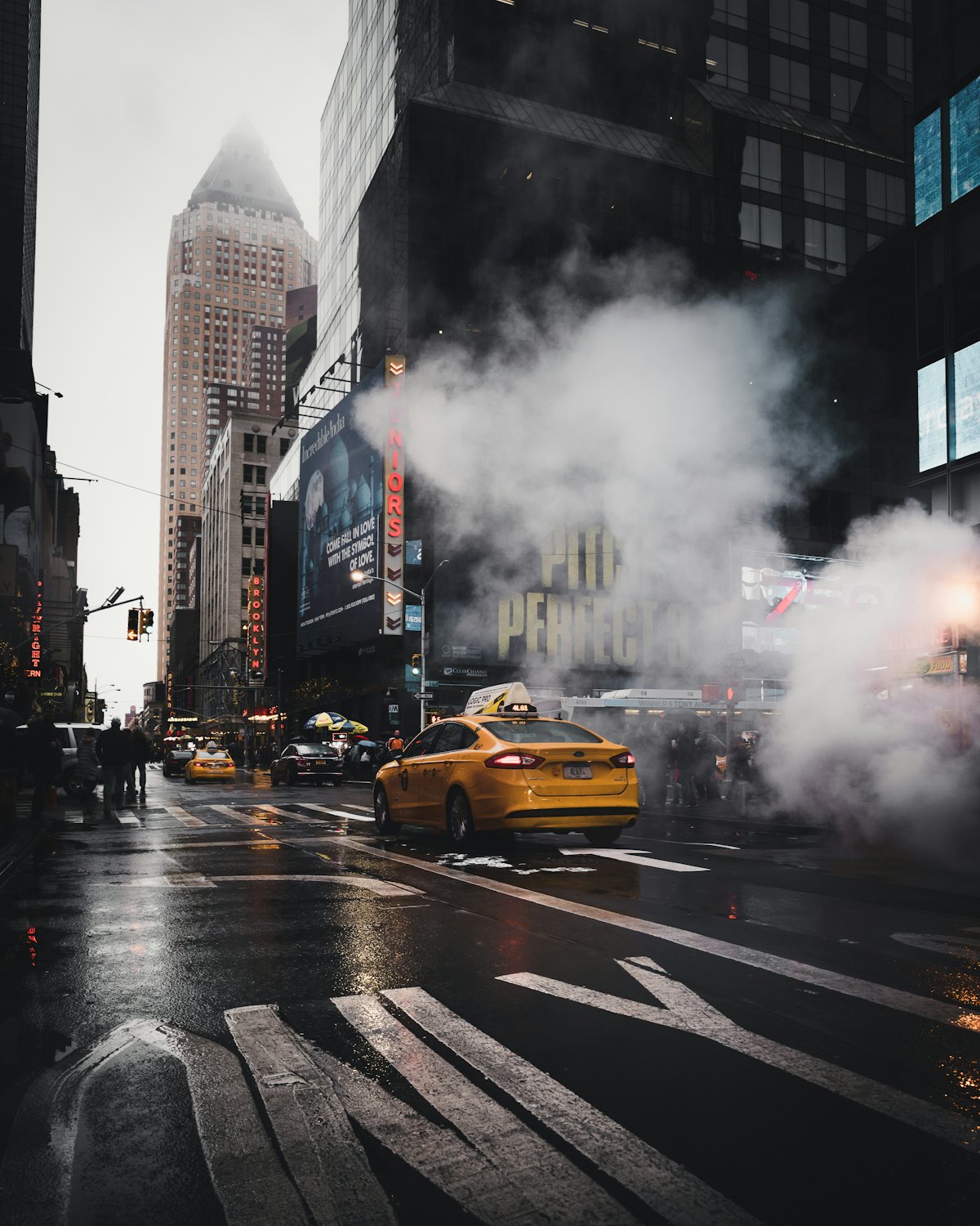 A Manhattan street in the evening